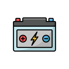 car battery icon vector design template in white background