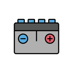 car battery icon vector design template in white background
