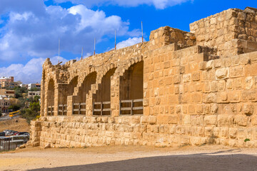 Jerash, Jordan, Roman Hippodrome at Archaeological Site with the ruins of the ancient Gerasa