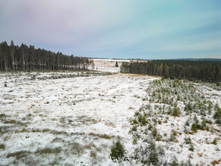 landscape with snow belgium