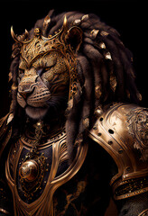 Leon con Armadura "ia generativa"