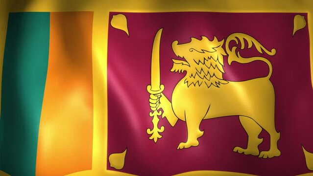 Animation of Sri Lankan flag. 4K. Sri lanka flag flying, Democratic Socialist Republic of Sri Lanka flag render animation	