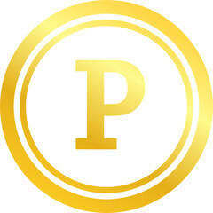 Copyright and registered trademark icon in golden colors. Trademark right license and intellectual property sign.