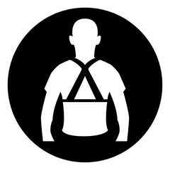 Wear Back Support Symbol Sign, Vector Illustration, Isolated On White Background Label EPS10