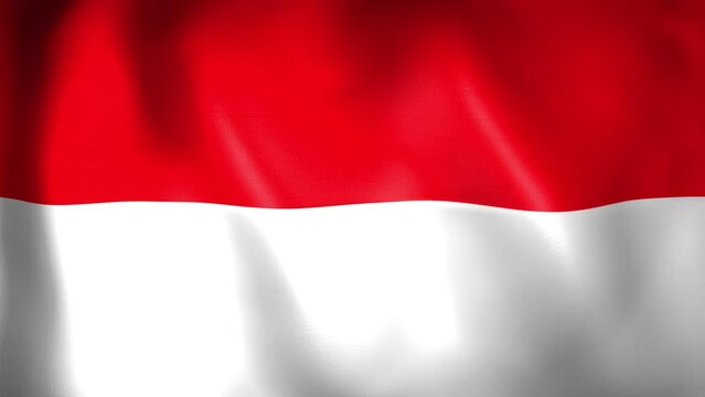 Animation of Indonesian flag. 4K. Indonesia flag flying, Republic of Indonesia flag render animation	
