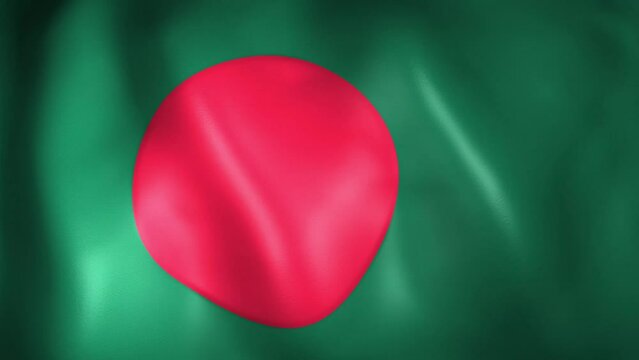 Animation of Bangladeshi flag. 4K. Bangladesh flag flying, People's Republic of Bangladesh flag render animation	