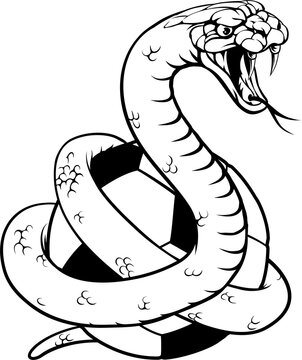 Snake Soccer Football Ball Animal Team Mascot