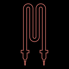 Neon thermal electric heating element red color vector illustration image flat style