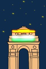Indian gate Delhi at night