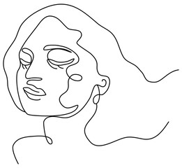 Women face minimal line art 