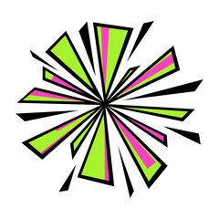 Illustration of comic explosion. Cartoon pop art creative image.