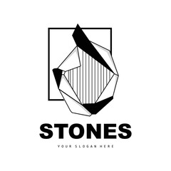 Stone Logo, Vector Stone Modern With Geometry Line Style, Design For Aesthetic Decoration, Brand Modern Product, Simple Icon Abstract Aesthetic Geometry Line