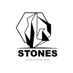 Stone Logo, Vector Stone Modern With Geometry Line Style, Design For Aesthetic Decoration, Brand Modern Product, Simple Icon Abstract Aesthetic Geometry Line