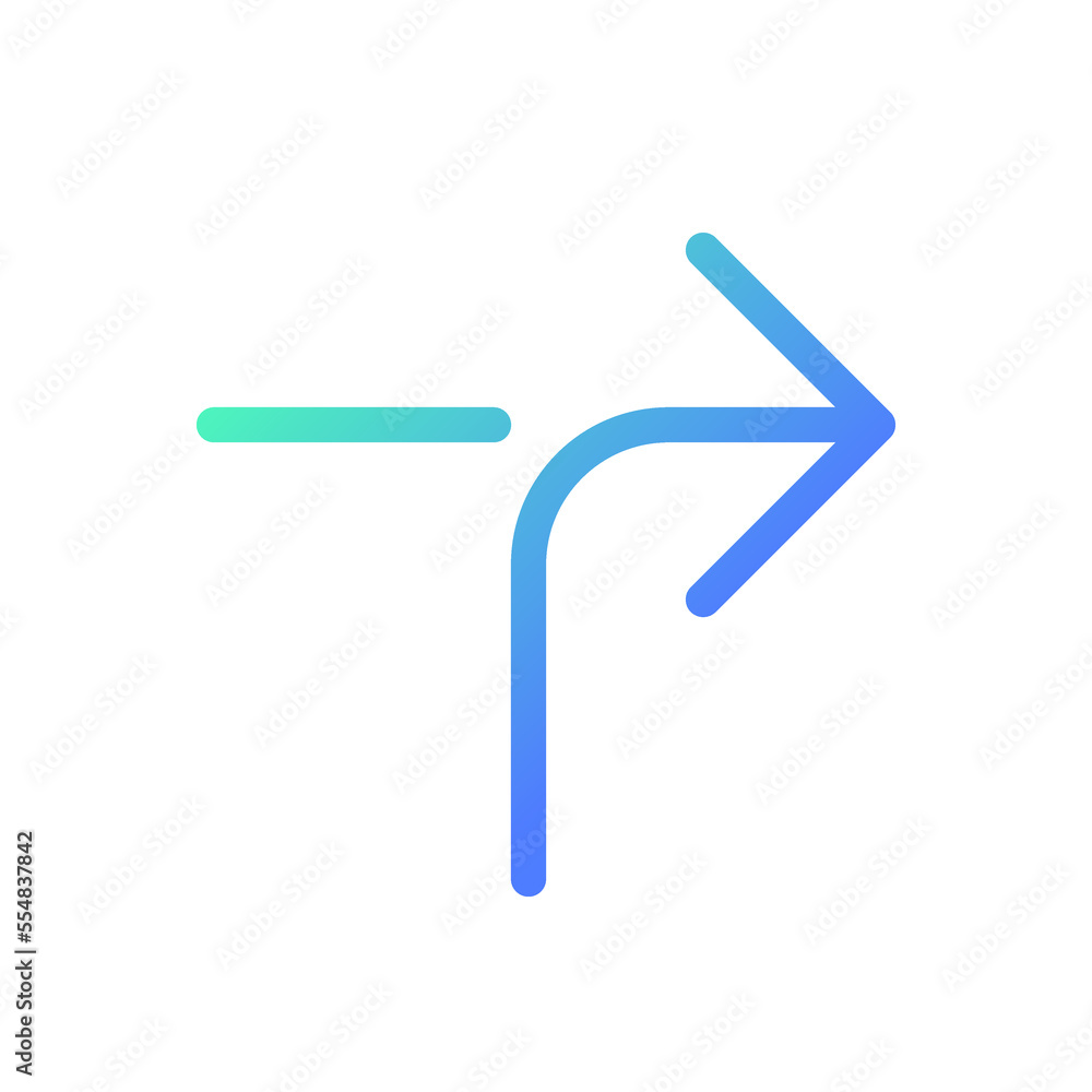 Poster right horizontal alignment sign pixel perfect gradient linear ui icon. road arrow. finding route. li