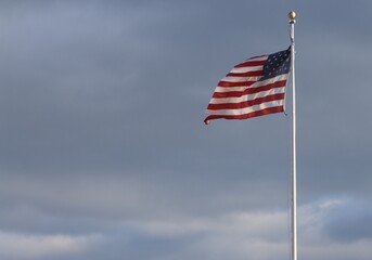 American Flag on a windy day.