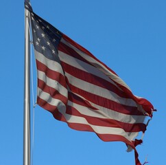 American Flag on a windy day.