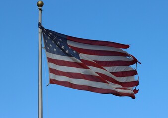 American Flag on a windy day.