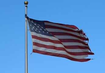 American Flag on a windy day.