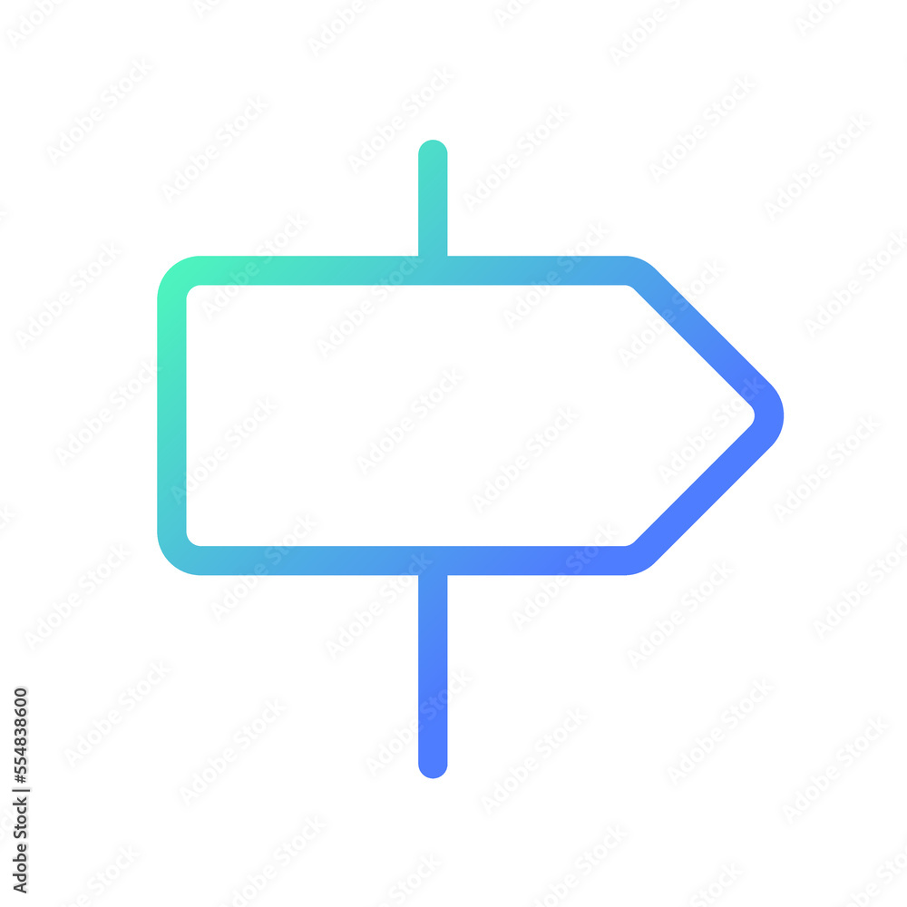 Poster road pointer pixel perfect gradient linear ui icon. arrow direction. gps navigation. place on street
