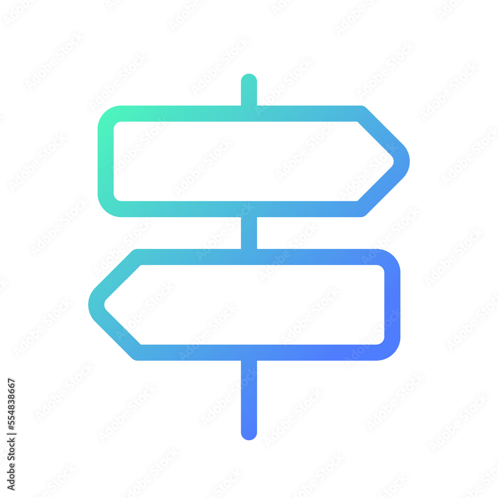 Poster signposts pointing in different directions pixel perfect gradient linear ui icon. gps navigation. li