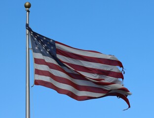 American Flag on a windy day.