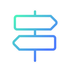 Signposts pointing in different directions pixel perfect gradient linear ui icon. GPS navigation. Line color user interface symbol. Modern style pictogram. Vector isolated outline illustration