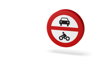 traffic signal. 3d render. Prohibited entry to vehicles.