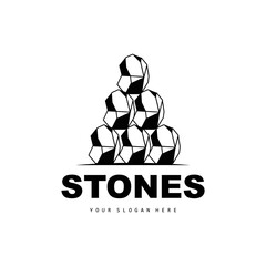 Stone Logo, Vector Stone Modern With Geometry Line Style, Design For Aesthetic Decoration, Brand Modern Product, Simple Icon Abstract Aesthetic Geometry Line