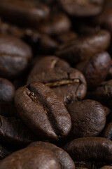 Coffee beans closeup background
