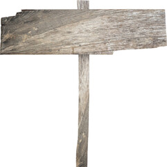 Old wooden sign isolated on white background