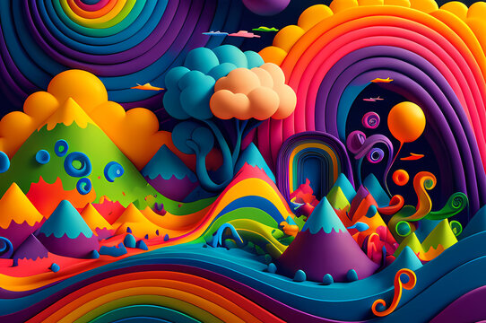 Seamless Abstract Colorful Design, texture, curvy and artistic Illustration pattern