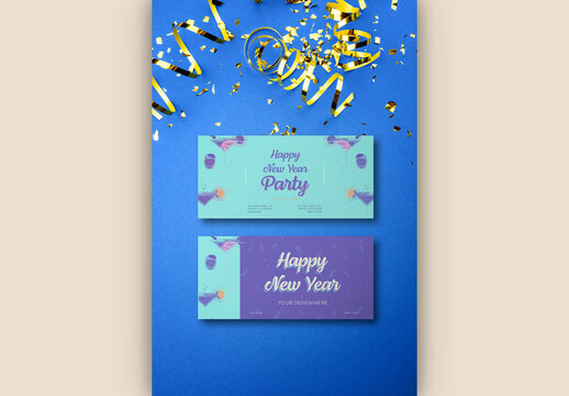 New Years Invite Card Mockup