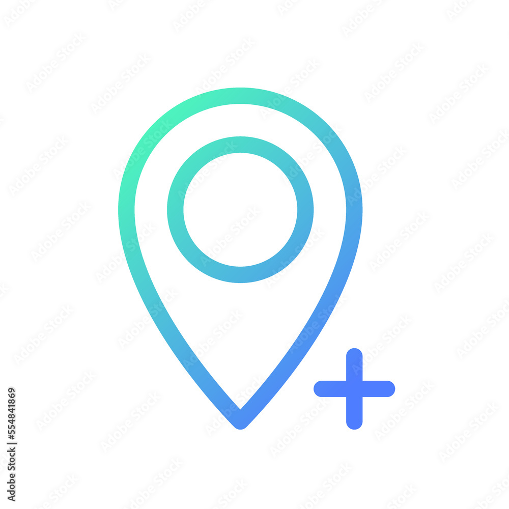 Poster add place to map pixel perfect gradient linear ui icon. highlight area. current location address. li