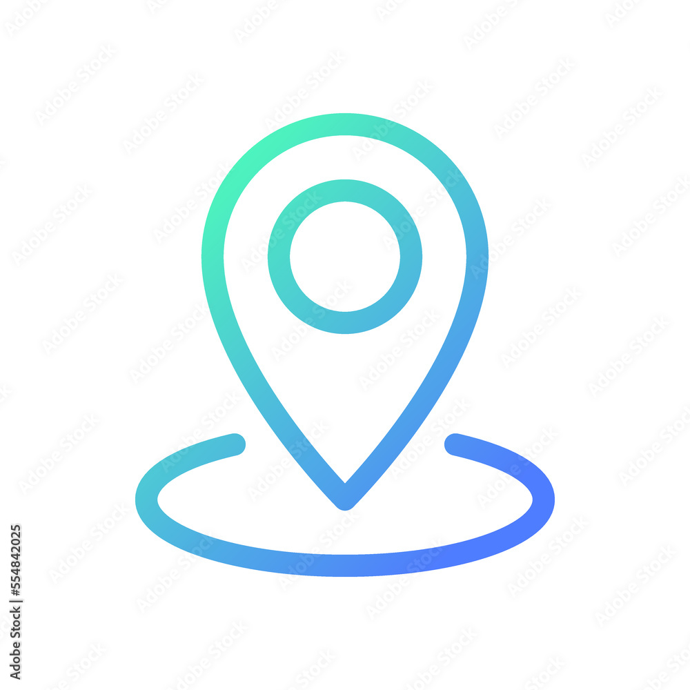 Poster dropping pin point pixel perfect gradient linear ui icon. find location on map. gps navigation. line