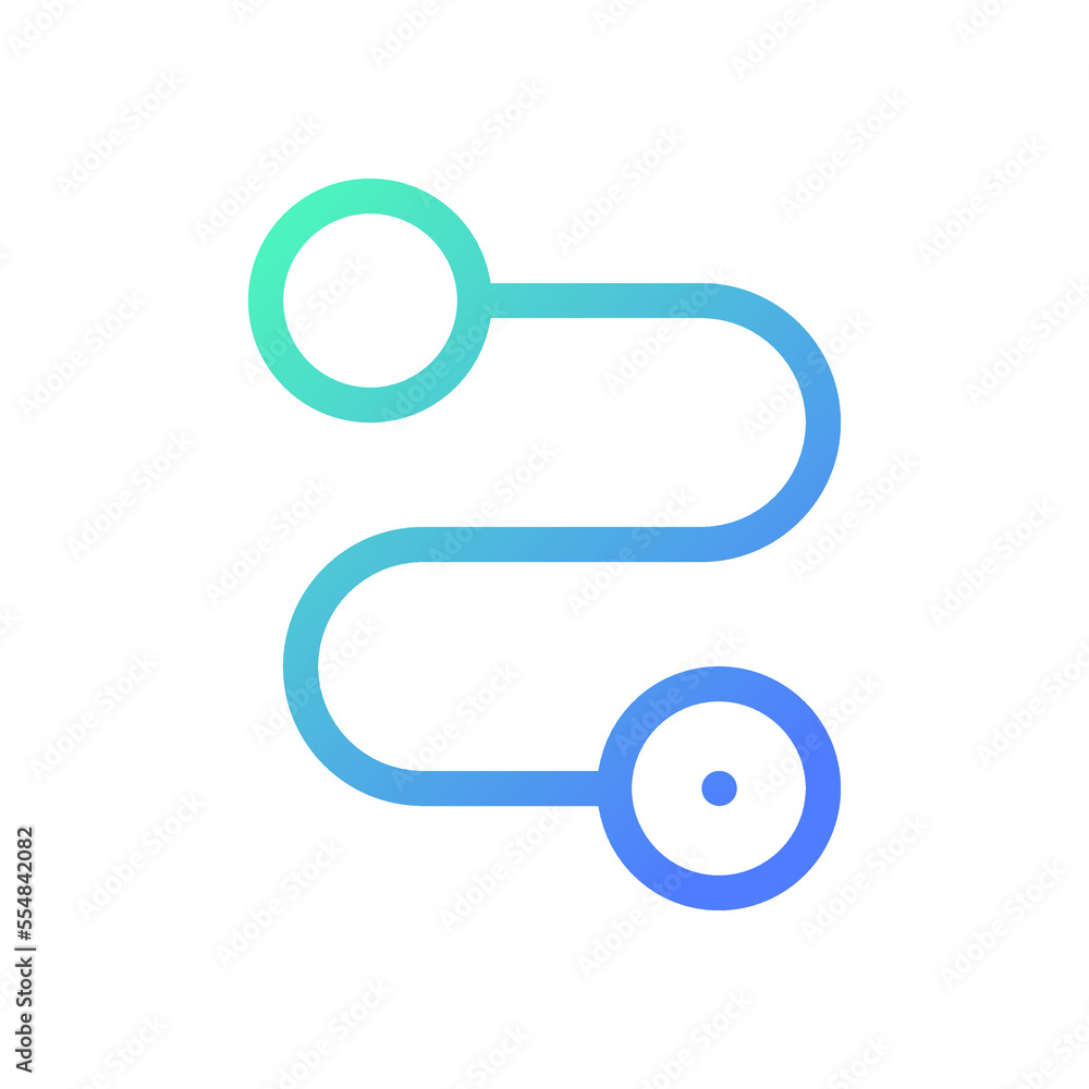 Poster travel route pixel perfect gradient linear ui icon. distance between two points. gps navigation. lin
