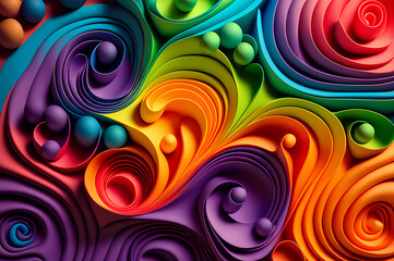 Seamless Abstract Colorful Design, texture, curvy and artistic Illustration pattern