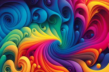 Seamless Abstract Colorful Design, texture, curvy and artistic Illustration pattern