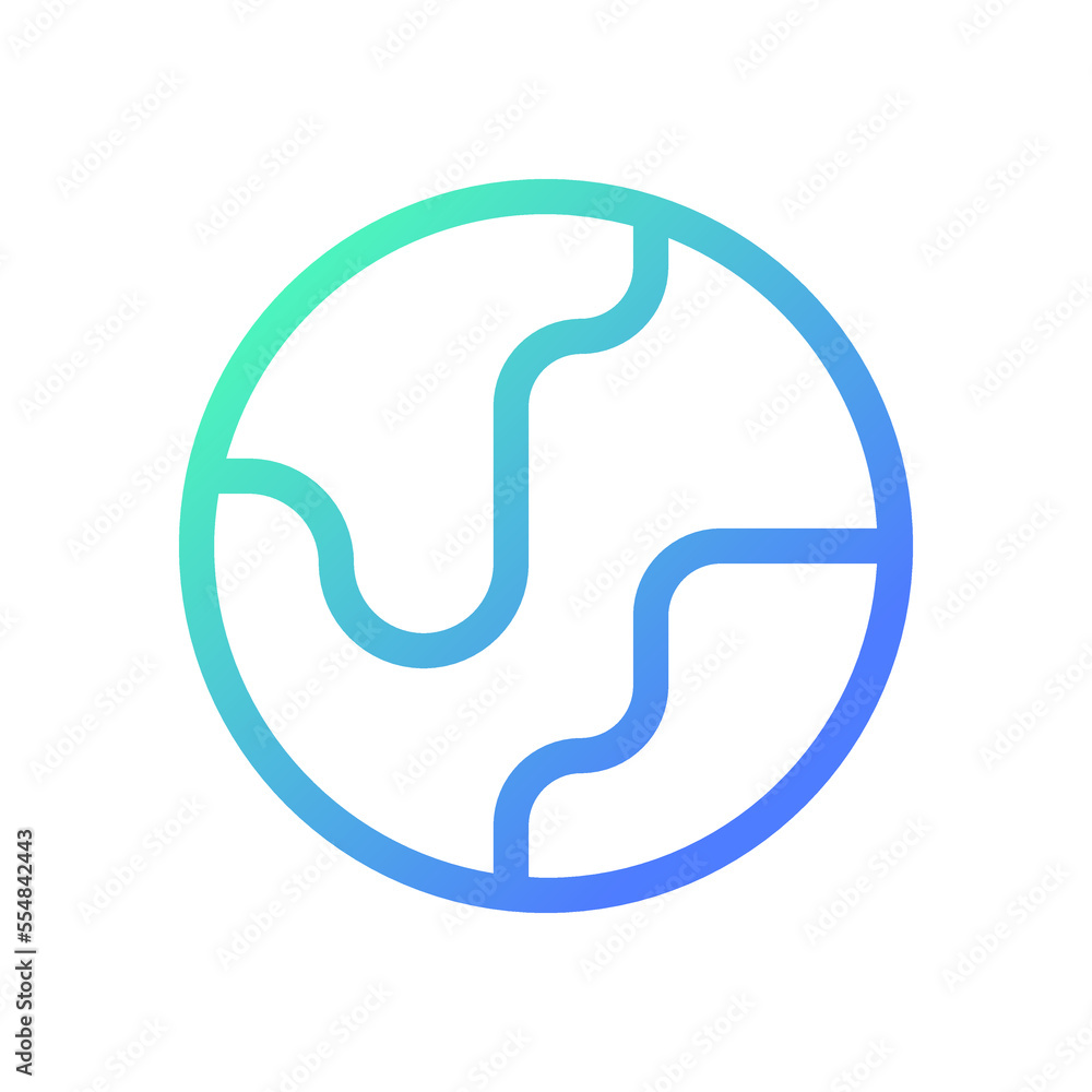 Poster earth planet pixel perfect gradient linear ui icon. website of business. search for place on world m