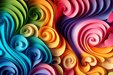 Seamless Abstract Colorful Design, texture, curvy and artistic Illustration pattern