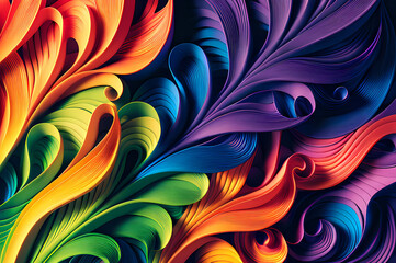 Seamless Abstract Colorful Design, texture, curvy and artistic Illustration pattern