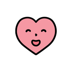 にっこり笑顔の表情のハートイラスト