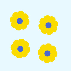 Yellow and  blue flowers