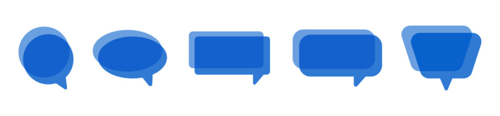 Speech Bubbles blue line icons set.Simple bubble chat icons.Talk bubbles.Empty speech clouds chat collection.Message box communication. Speech balloon.