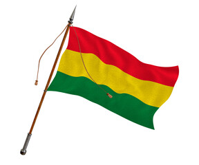 National flag of Bolivia. Background  with flag of Bolivia