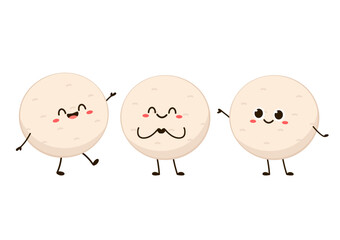 Meat ball vector. Meat ball on white background. Meat ball mascot.