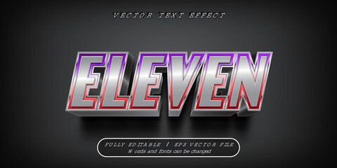 Text effects 3d eleven, editable text style