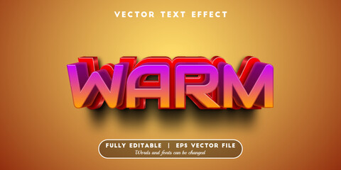 Text effects 3d warm, editable text style