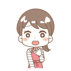 Illustration of a woman in trouble.
