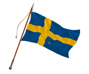 National Flag of Sweden. Background  with flag  of Sweden.