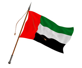 National flag of United Arab Emirates. Background  with flag  of United Arab Emirates